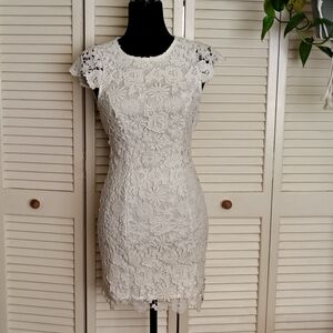 Lulu's White Floral Lace Mini Dress